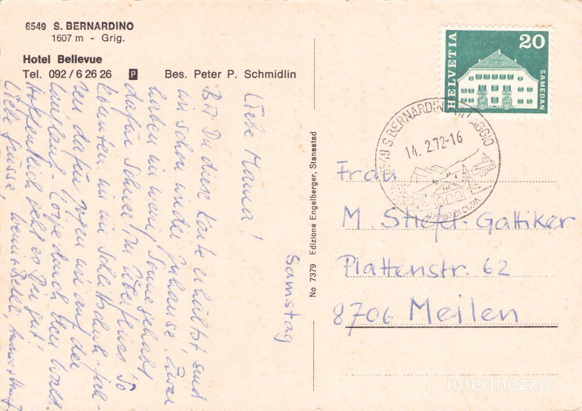 Cartoline postali: San Bernardino GR // 1972 Postauto Oldtimer alte Autos – Usato da Basel venduto da intermezzo12 1