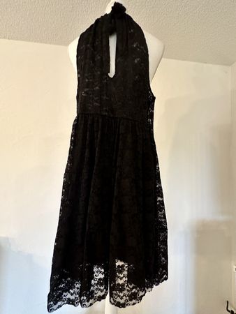 Schwarzes französisches  Cocktail-Kleid Spitze / Gr. 38 