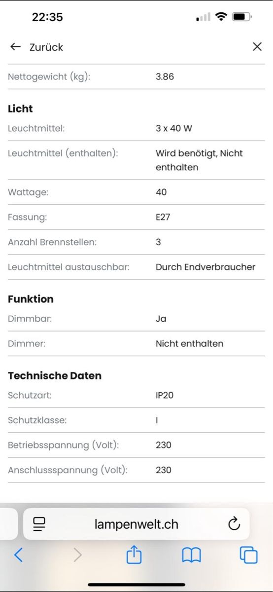 Lampadari & plafoniere: Esstisch Hänge Lampe – Nuovo e nell'imballaggio originale da Appenzell Eggerst. venduto da nafnaf03 5