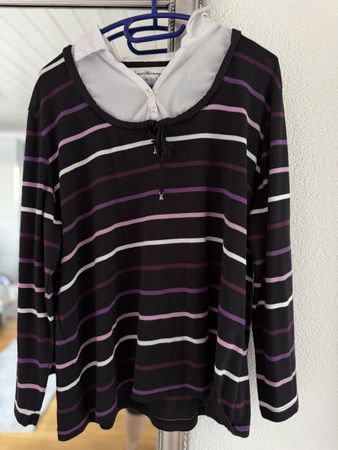 CANDA Longsleeve gestreift Kragen Grösse XXL 