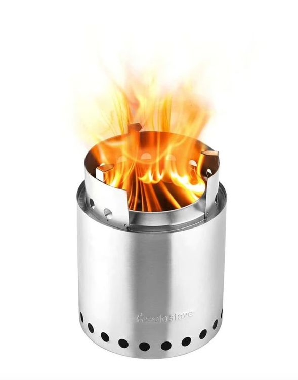 FEUERGOTT Gusseisen-Feuerpfanne + Solo Stove Campfire Set | Outdoor Kochen, Grillen, Brotbacken | Perfekt Für Camping & BBQ
