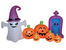 EUROPALMS Halloween Aufblasbare Figur Geist mit Kürbissen
