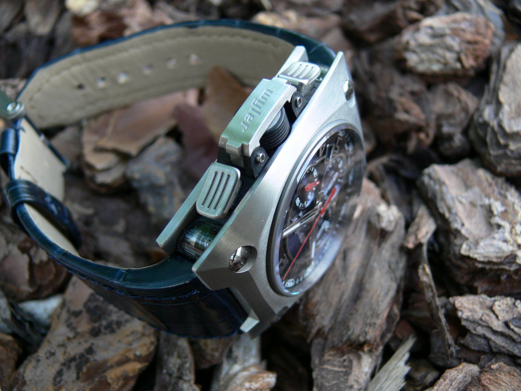 Wyler Orologi: Wyler Code R Automatic BLAU Chronograpph Kroko Code R 100.4 – Usato da Remigen venduto da Kelias 2