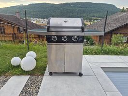 Gasgrill Fire King Nano 3  3 Brenner, Edelstahl, gebraucht