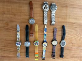 Diverse Swatch Uhren - die gelbe Swatch Uhr ist verkauft
