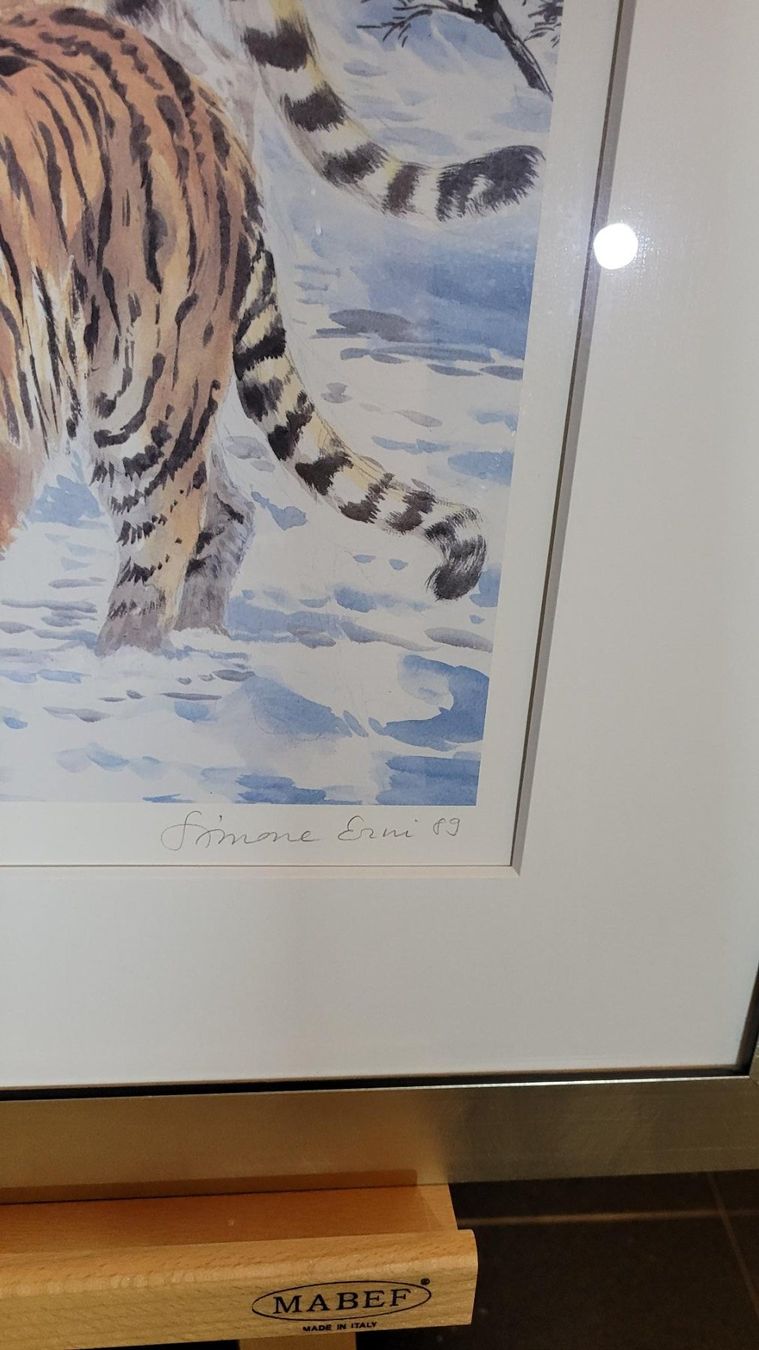 Grafica & Litografie: ** ERNI SIMONE, "Tiger im Schnee", Serigraphie ** – Usato da Luzern venduto da Luzern1 2