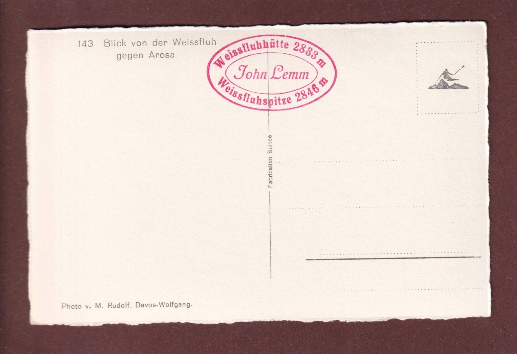 Cartoline postali: WEISSFLUH - Aussicht auf Arosa – Usato da Pully venduto da nicecards 1