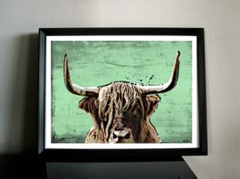 Highland Rind Kuh Pop Art Kunst Schottland Cow Bild Dekor