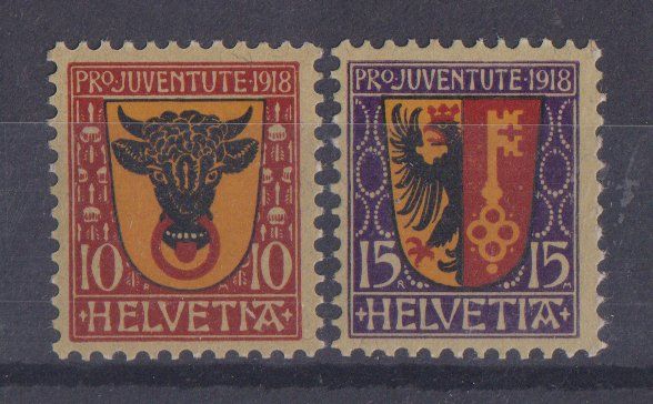 Tutti i francobolli: Pro Juventute 1918: Kantonswappen ** – Nuovo (secondo la descrizione) da Eschlikon TG venduto da PhilCon