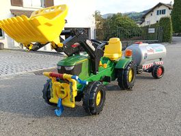 Rolly Toys Trettraktor John Deere mit Frontlader, Seilwinde 