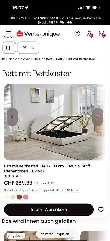 Letti: Bett mit Bettkasten 140x200 – Usato da Basel venduto da Mawski 3