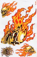 Totenkopf Flammen Aufkleber Sticker 1 Bogen 27 x 18 cm ST432