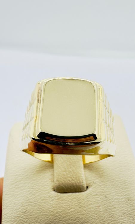 Echter Massiver 10K Gelbgold Herren Ägyptischer König CZ Ring 4.7 Gramm