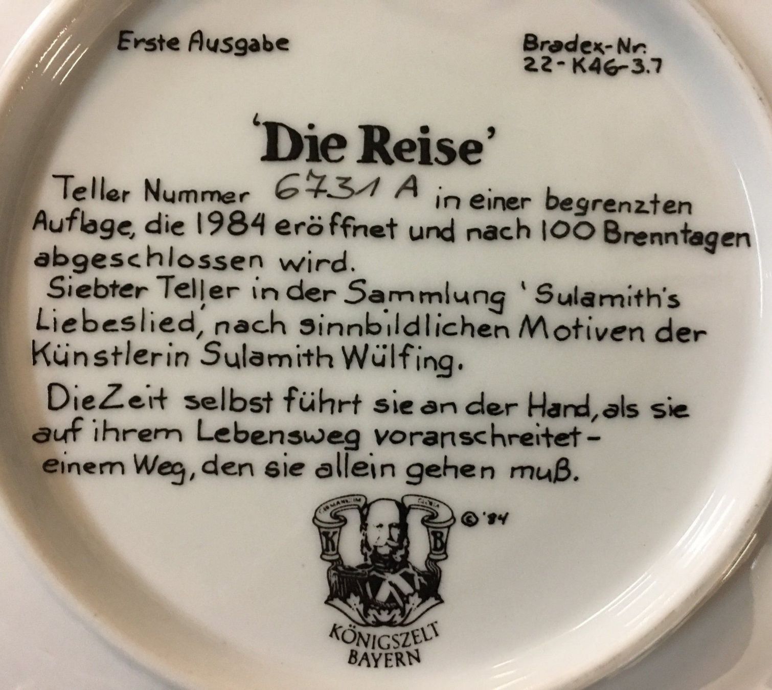 Piatti: Sammelteller "Die Reise" – Usato da Oftringen venduto da Vucki 3