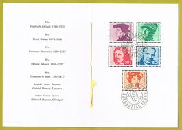 Schweizer Briefmarken-Set "Portraits" von 1969, komplett!