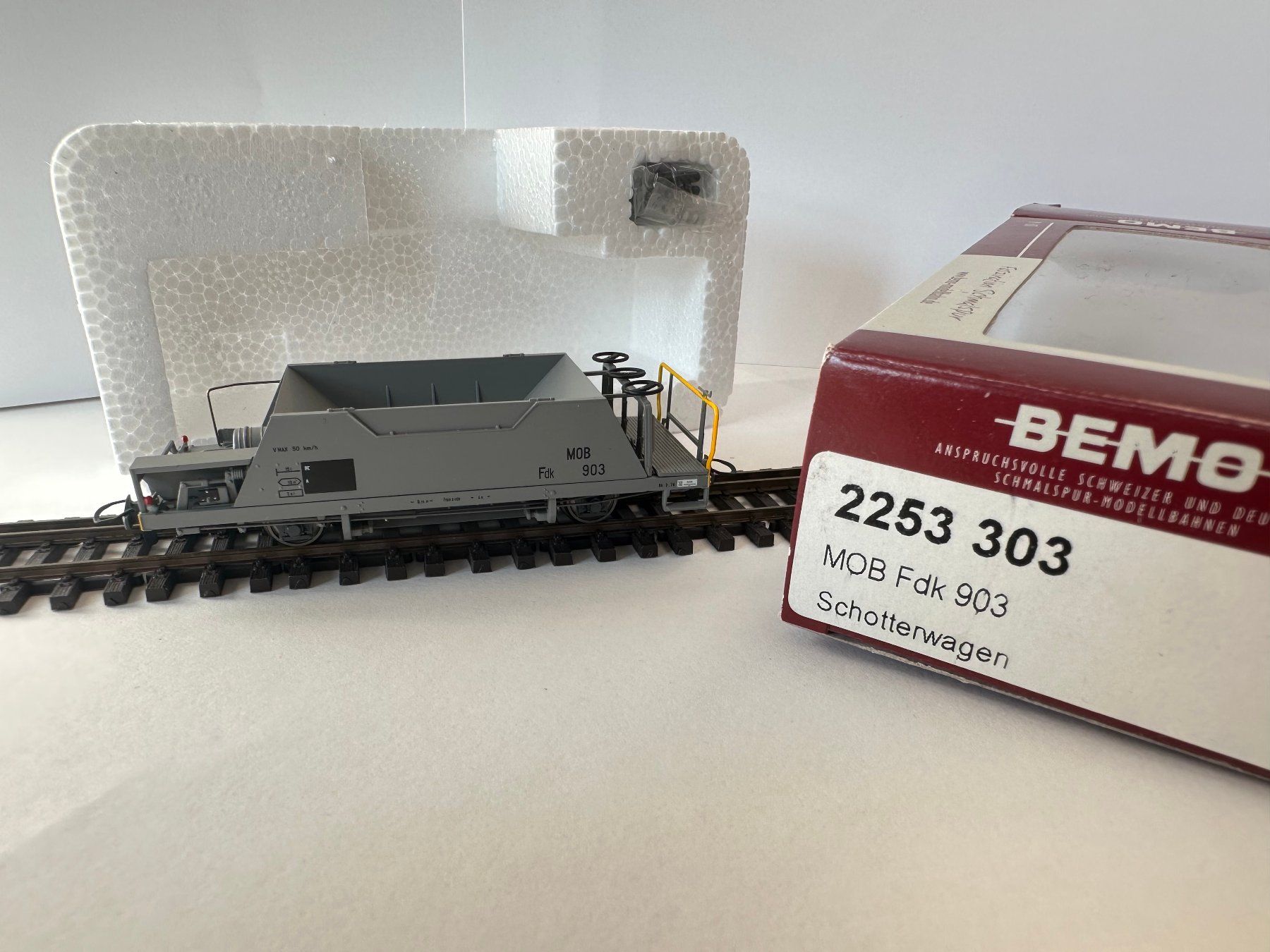 Bemo Trains électriques: Bemo - MOB Fdk 903 - Schotterwagen – Neuf avec emballage d'origine à Domat/Ems par mmx4001 2