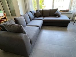 Ecksofa dunkel grau Stoff gute Zustand Abholung