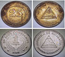 Nicaragua 9 seltene Münzen