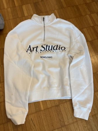 Sweatshirt Art Studio weiss mit Reissverschluss Grösse S