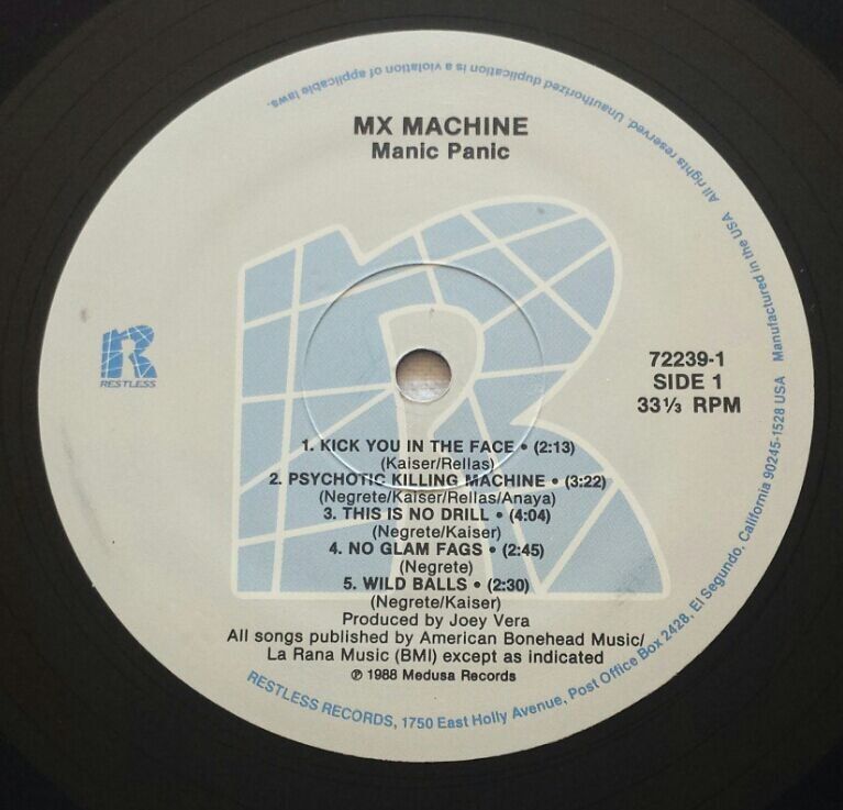 Dischi in vinile: MX Machine - Manic Panic - LP - 1988 - US First Press – Usato da Uster venduto da Zardodel 4