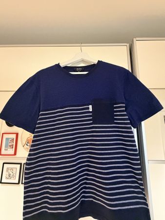 A.P.C. Navy Striped T-Shirt – Size M
