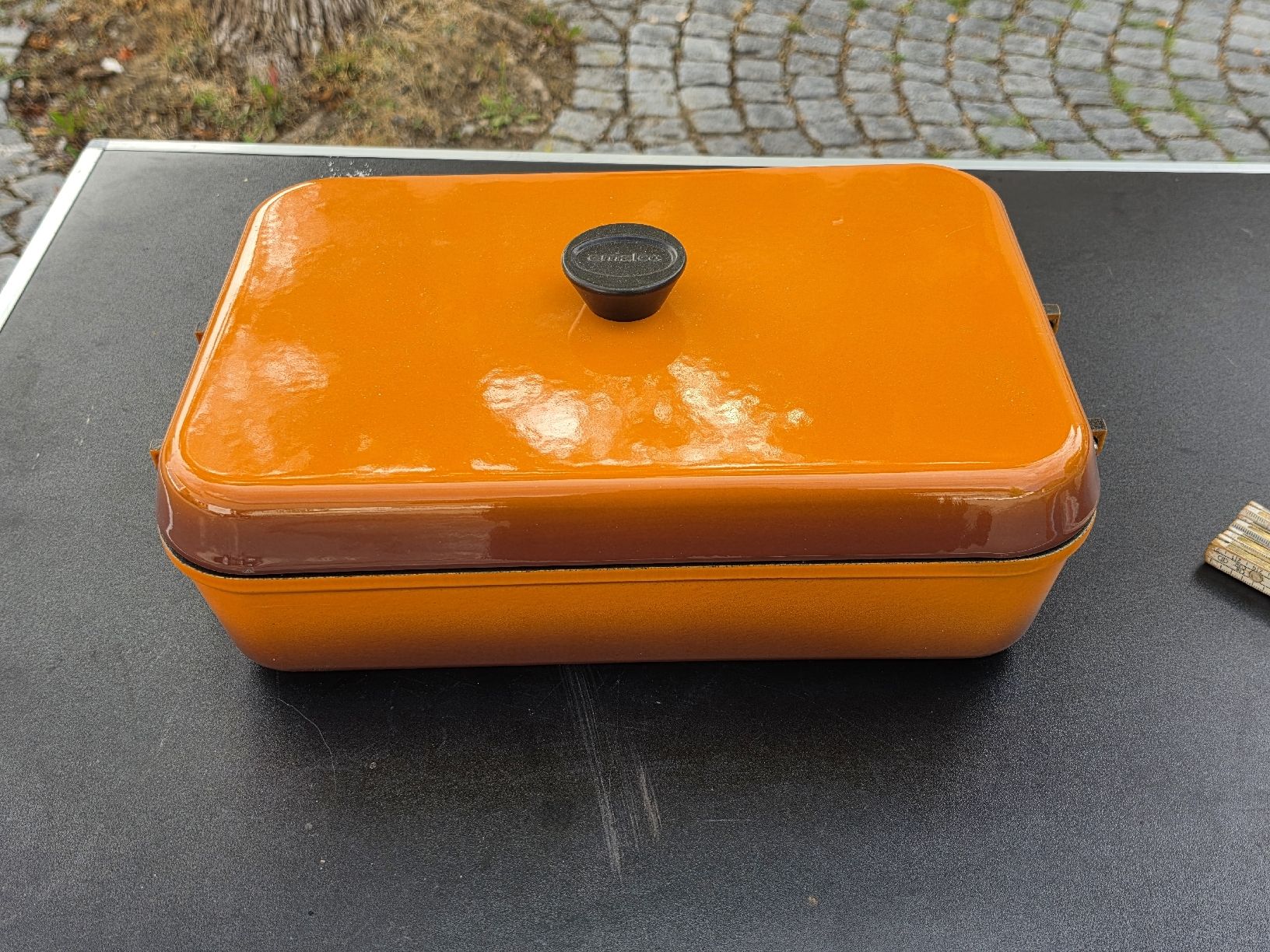 Emalco Pentole: Emaille Bräter orange emailliert mit Deckel – Usato da Mettlen venduto da elios0888