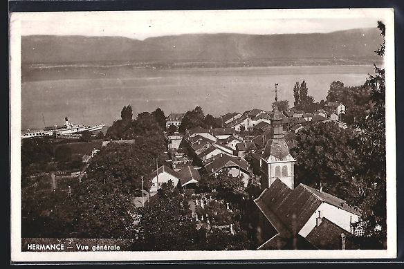 Cartoline postali: AK Hermance, Vue generale, 1938 – Usato da Berlin venduto da bartko-reher