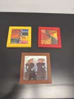 Lot de 3 cadres photo bois colorés 17 cm bon état