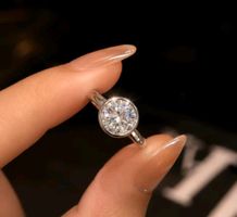 Bague argent avec diamant de moissanite de 3 ct certifié GRA