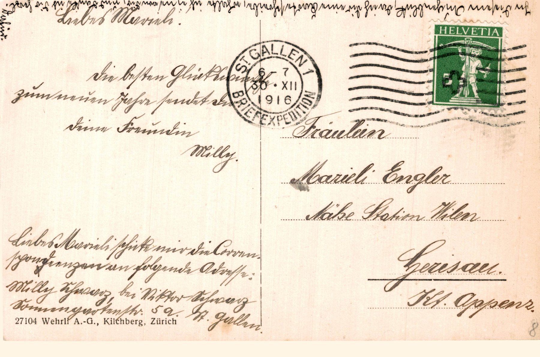 Cartes postales: Neujahrskarte St. Gallen – D'occasion à Bronschhofen par Astore 1