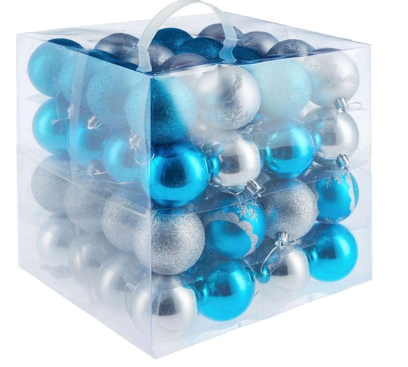 64 Christbaumkugeln unzerbrechlich blau Kaufen auf Ricardo