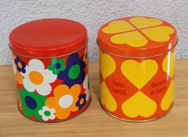 🧡 2 Vintage Vorratsbehälter Dekoration 70er Jahre 