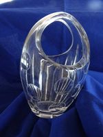 VASE Kristallglas, 15cm hoch, Ø8-12cm, spezielle Form