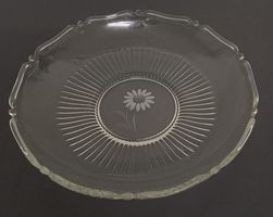 HÜBSCHE *GLAS - SCHALE* FÜR ALLERLEI/DM 27.5/H 5CM/INTAKT