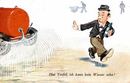 Humorkarte "Pfui Teufel, ich kann kein Wasser sehn!"