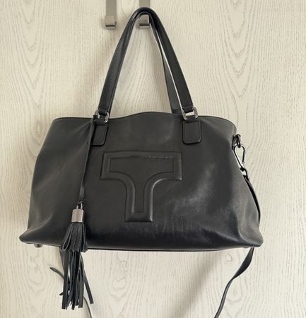 TOSSI Milano Leder Shopping Bag, selten getragen, schwarz