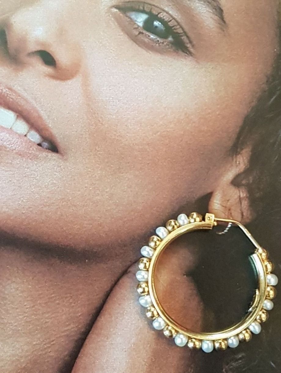 Orecchini pendenti & Orecchini a lobo: Edle Ohrcreolen in Perlen/Gold Design – Nuovo (secondo la descrizione) da Unterägeri venduto da Altgoldschmuck 7