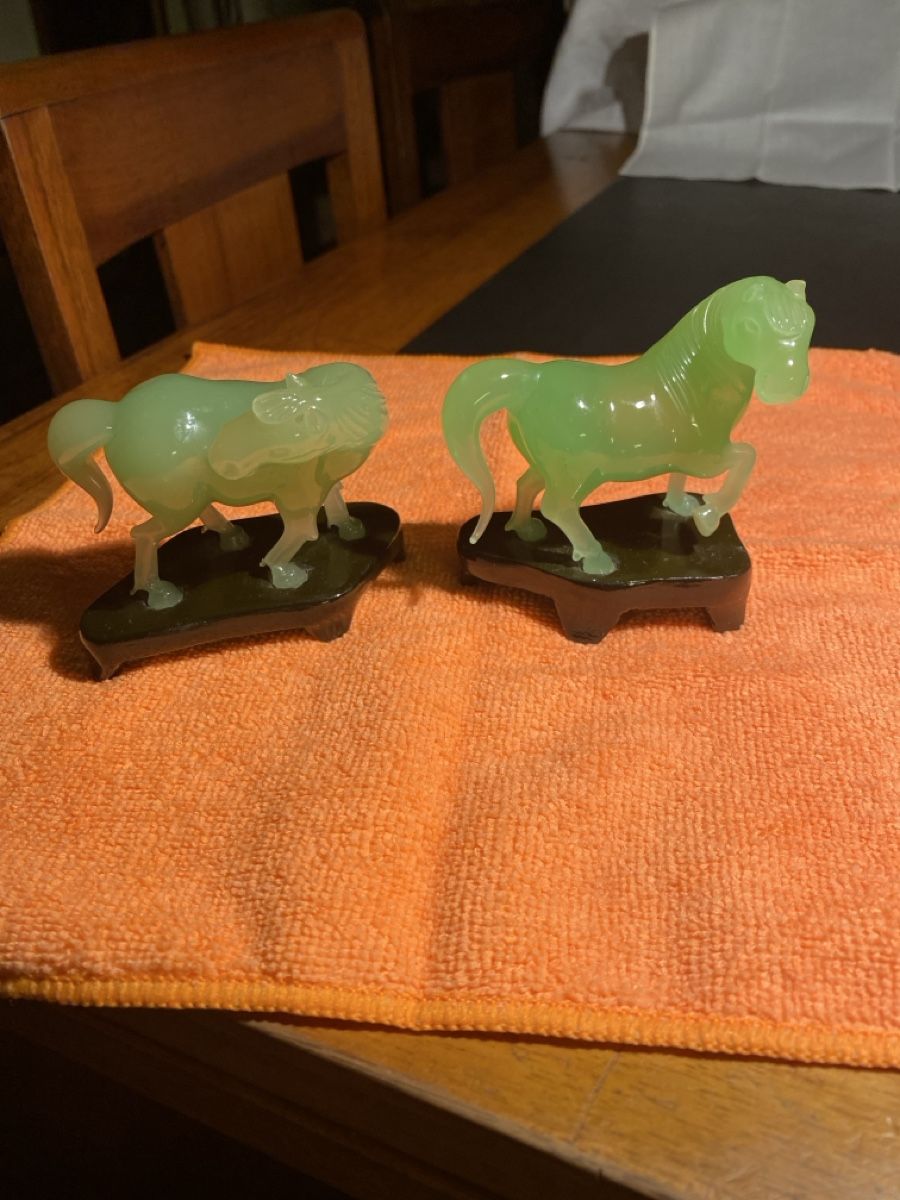 Figuren: Une paire de chevaux en verre chinois – Gebraucht aus Bevaix von Dominixx52