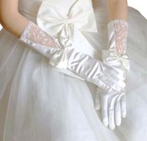 NEUE edle Brauthandschuhe weiss mit Spitze - 202652
