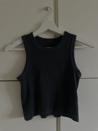 Sommer Tank Top, gerippt, Top Zustand, Dunkelgrau, S
