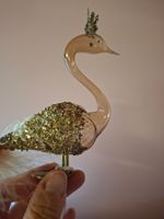 neu: Christbaumschmuck Schwan Glas goldbraun