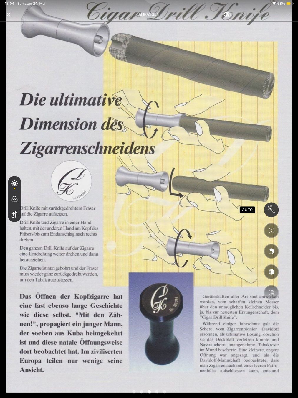 Tutti gli attrezzi: Zigarrenbohrer schwarz Neu – Nuovo (secondo la descrizione) da Urdorf venduto da AMBASSADOR 4
