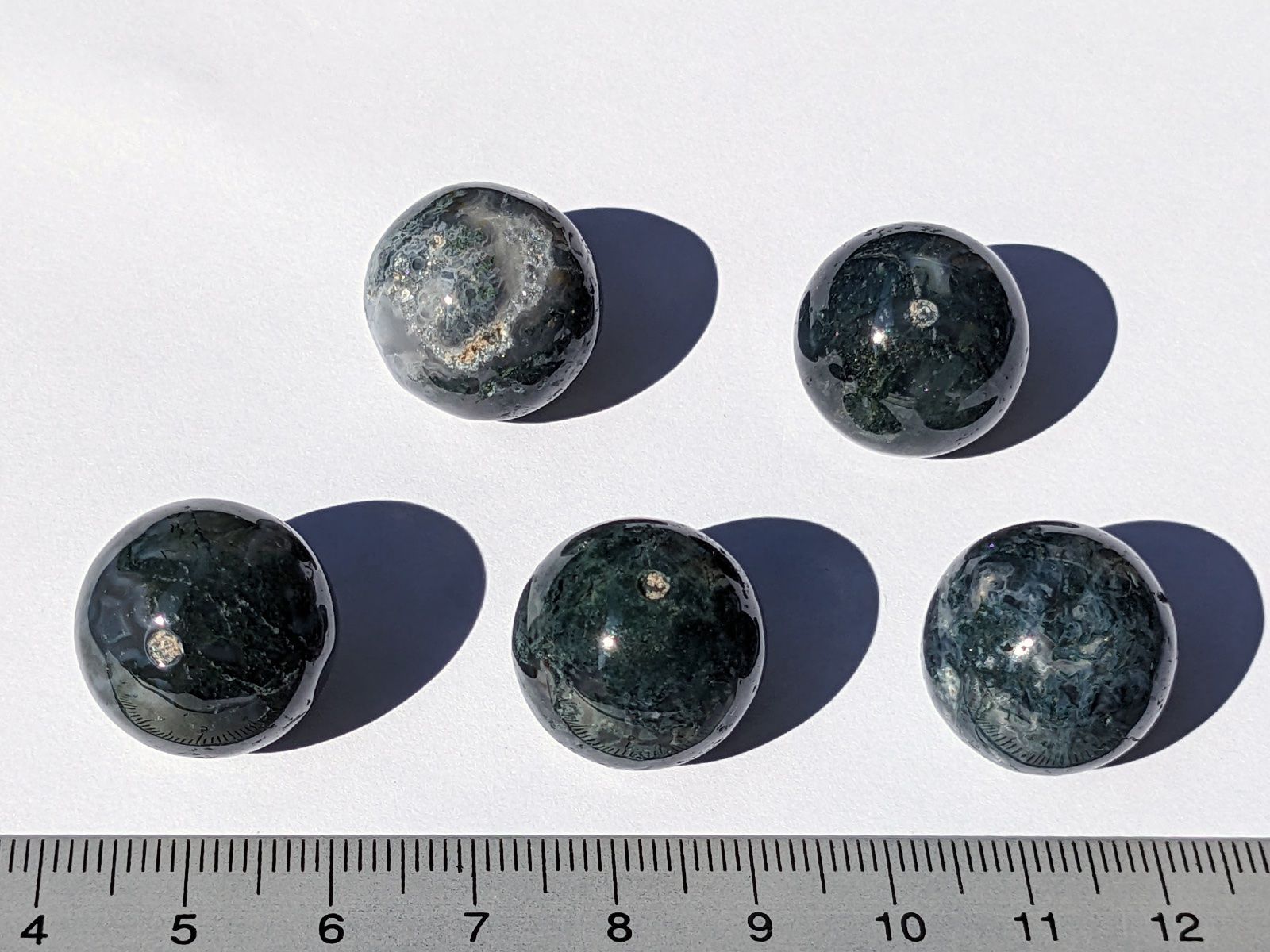 Minerali & Pietre curative: Moosachat Kugeln 19mm 5Stk.  43 Gramm – Nuovo e nell'imballaggio originale da Meilen venduto da StoneGarden 1