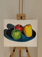 "3 Apples" Acrylic Painting, unique artwork! 40 cm x 50 cm