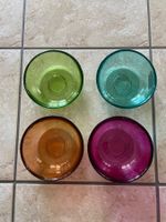 4 Schälchen Glas bunt 4er Set guter Zustand