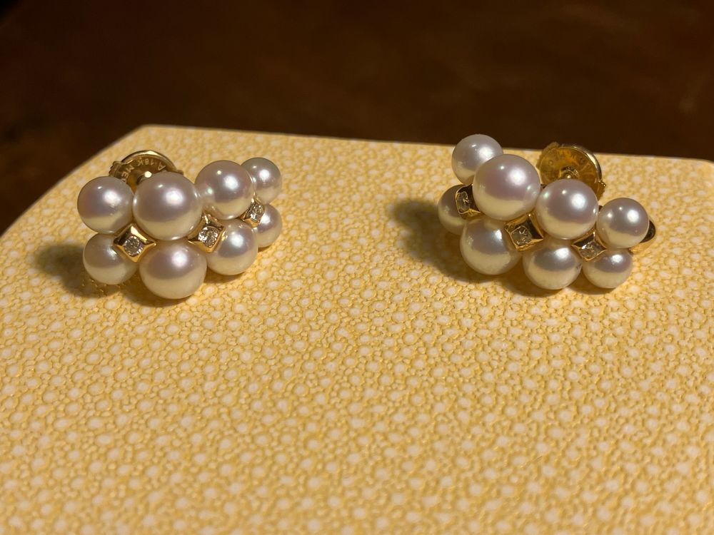Boucle D'oreilles En Or 18K Avec Perle De Culture Et Perle Fine - Occasion, Boucle Unique