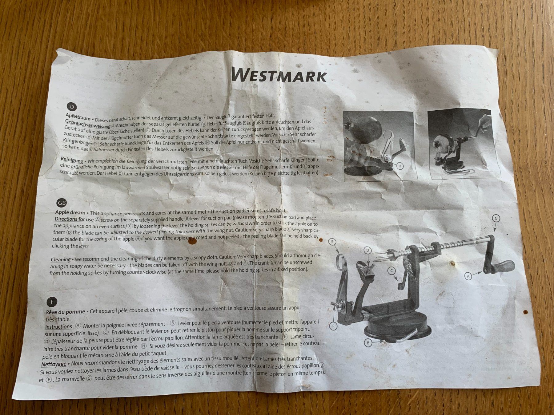 Elettrodomestici da cucina: Apfelschälmaschine Apfeltraum Modell Westmark NEU – Nuovo (secondo la descrizione) da Sarmenstorf venduto da habasa 5