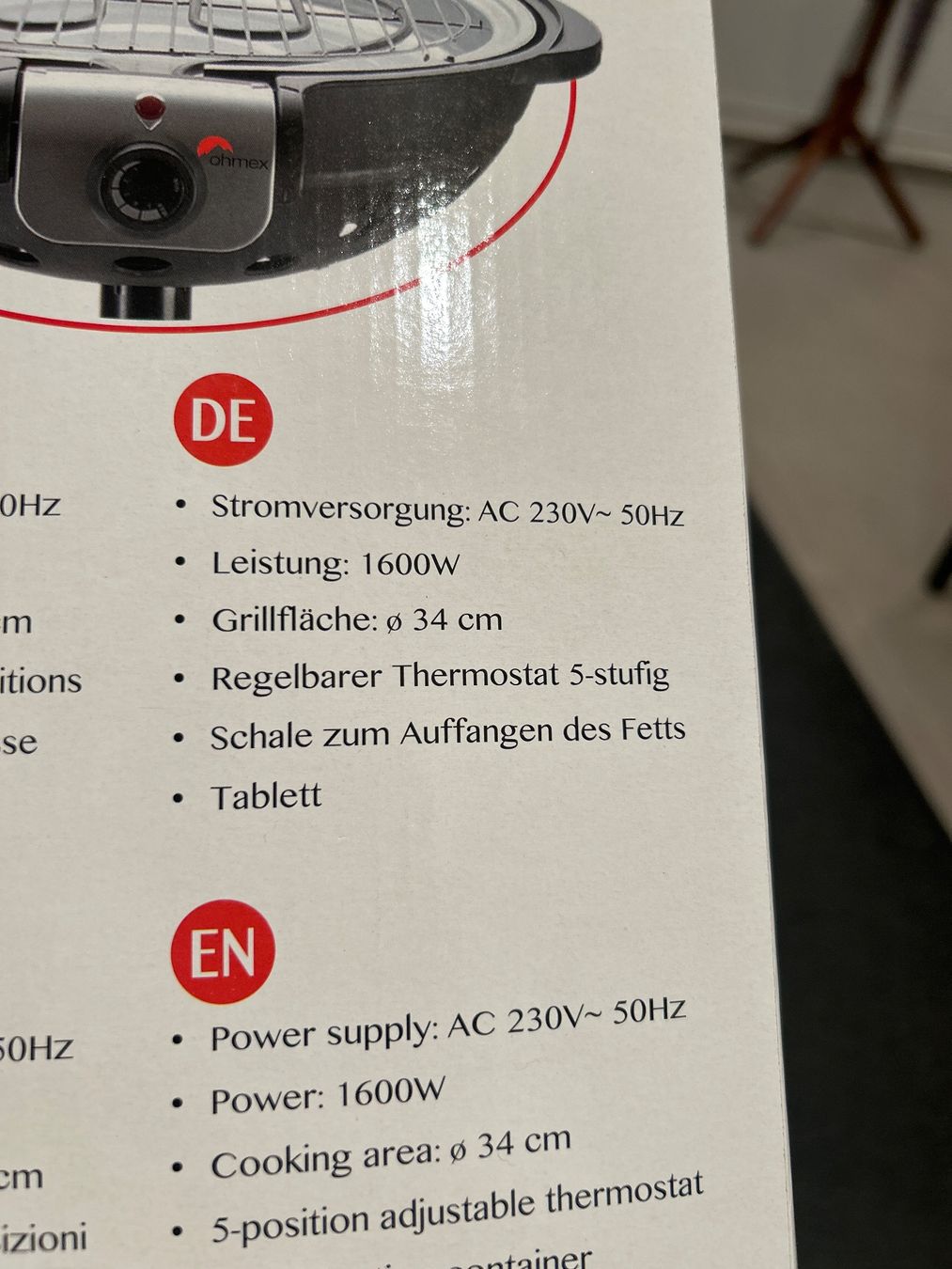 Griglie: Ohmex Elektrogrill – Usato da Boniswil venduto da sim_7zhp 6