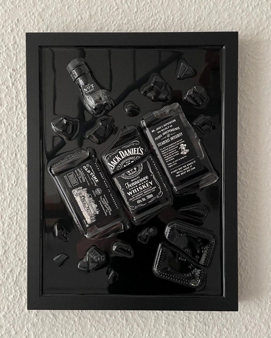 Dipinti: Cadre tableau d'art bouteille Jack Daniel's – Nuovo e nell'imballaggio originale da Praz (Vully) venduto da Footzone.ch