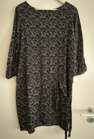 COMPTOIR DES COTONNIERS Robe noire imprimé oiseaux t.42